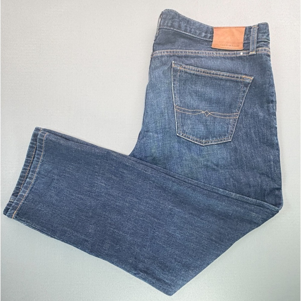 Lucky Brand 221 Original Straight Jeans Mens 38x30 Medium Dark Wash Denim - Picture 9 of 11